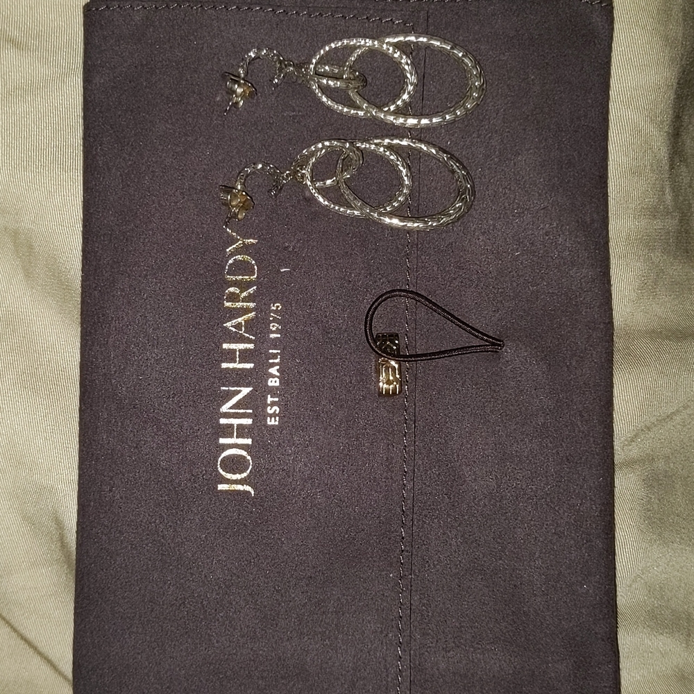 John Hardy Sterling Silver Drop Chain Earrings